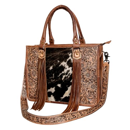 American Darling Briefcase Bag Hair On Genuine Leather Western Women Handbag Purse | for Cute Travel