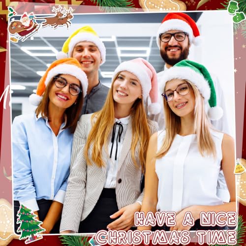 Image of Vicenpal 20 Pcs Santa Hats Bulk for Adults, Multicolor, Classic