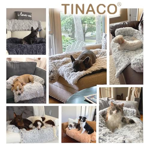 Image of Calming Dogs /Cats Bed Mats, Dog Pad Washable Removable Couch Cover, Plush Long Fur Mat for Pets, Waterproof Lining, Perfect for Small, Medium and Large Dogs and Cats (Desert Brown, 41 inchx37 inch)