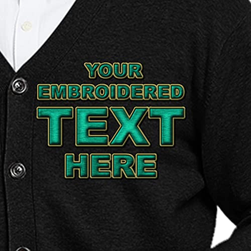 TopTie Embroidery Men's Sweater Cotton Custom Monogrammed Cardigan, Add Your Text Here2