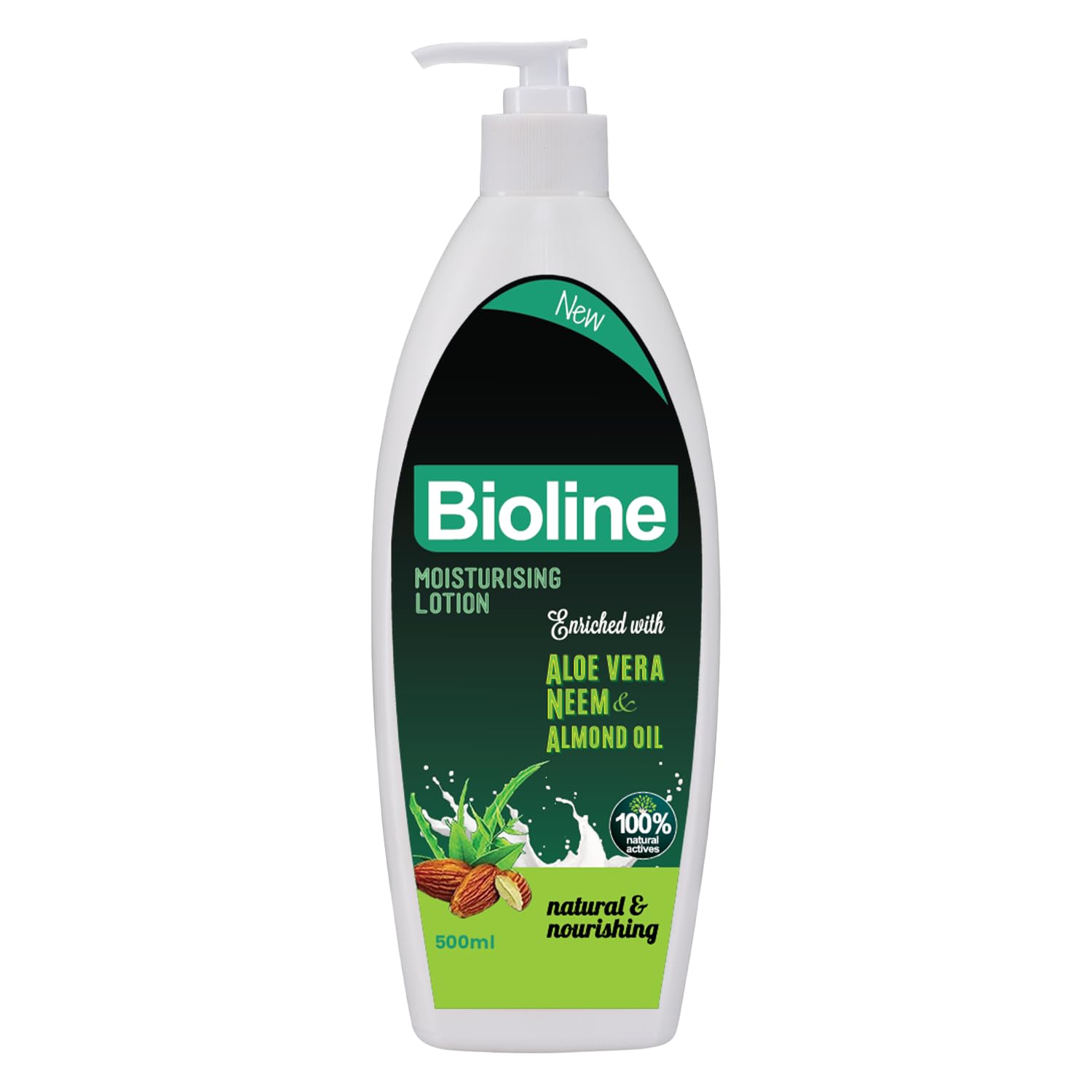 Bioline Moisturizing Sunscreen Body Lotion Enriched With Aleo Vera, Neem & Almond Oil For Natural & Nourishing SKin (500 ml)