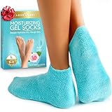 Moisturizing Socks - Gel Silicone Aloe Spa Socks (Sizes 9-10) Infused with Vitamin E & JoJoba Oil - Self Care Gifts for Women, Spa Gifts for Women, Stocking Stuffers for Adults