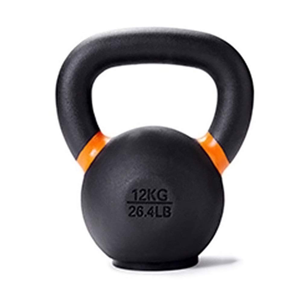 Kettlebell AGYH Nero Ghisa, Gomma Base, 4 kg / 8 kg / 12kg / 16kg Domestica di Ginnastica Forza Muscolare Attrezzi (Size : 12KG/26.4LB)