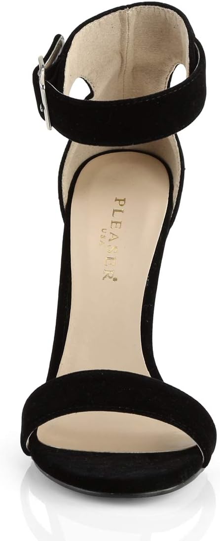 Sandales à Talons Hauts Pleaser Amuse-10 Bride De Cheville Noires Laquées - Élégance Classique 12,5 Cm