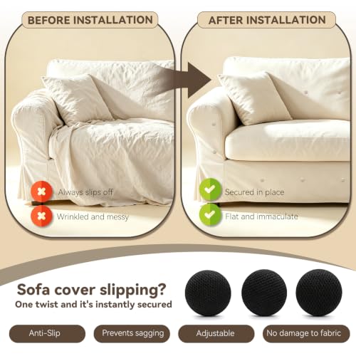 Image of Lunarm Linen Twist Pins 12pcs Upholstery Bedskirt Pins Black Fabric Covered | Fabric Covered Button, Tightly Grip, Multipurpose for Furniture, Sofa,Headliner, Armrest Covers, Slipcovers, Storage Case