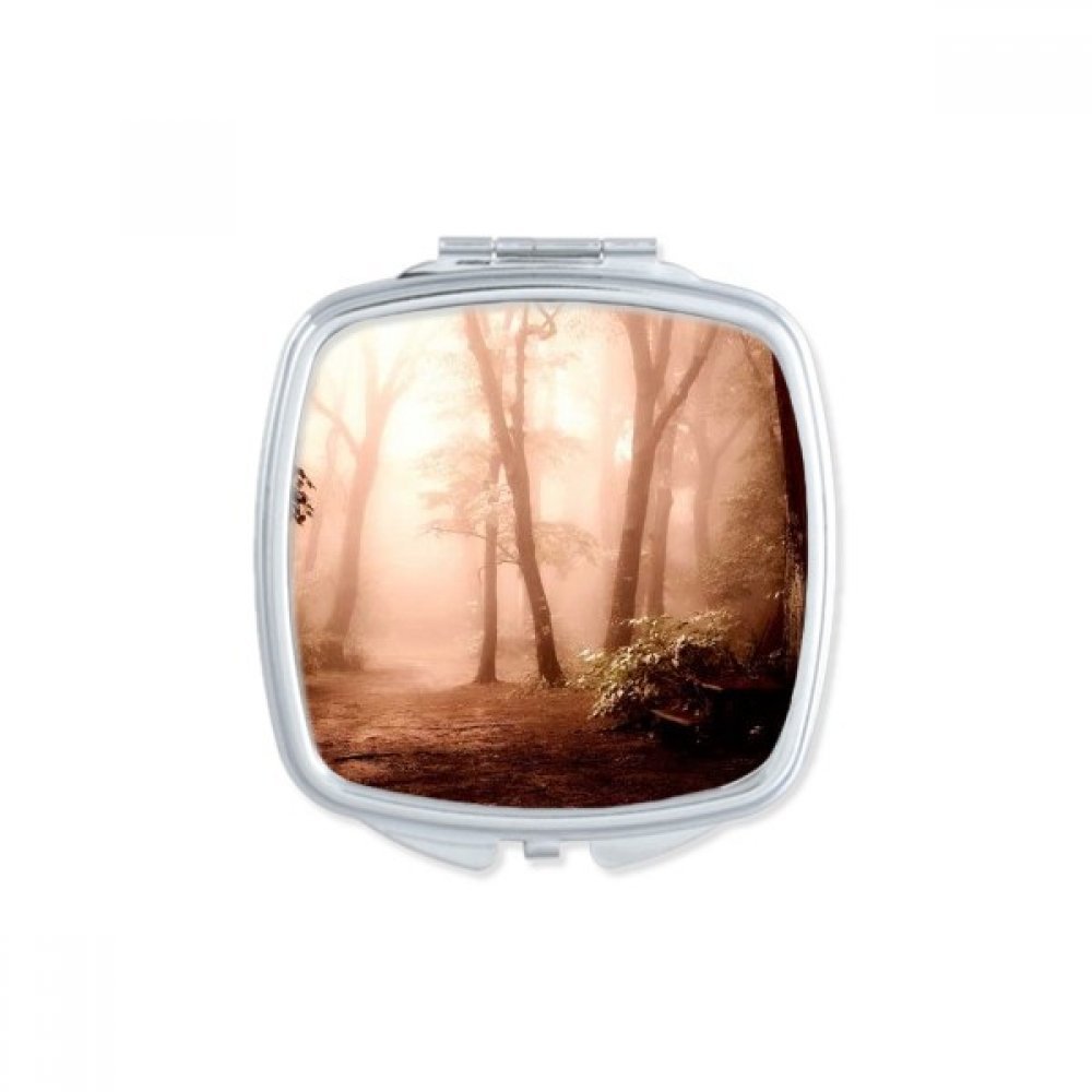 Miroir de maquillage compact vert forêt, miroir portable carré de poche multicolor