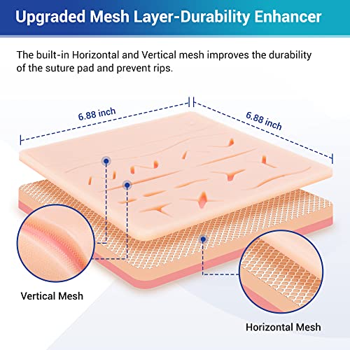 Alcedo Suture Practice Kit For Medical Students, Complete Kit (32 Pieces) Include Extra Large Suturing Pad With Pre-Cut Wounds, Tools Kit, And Suture Threads, Perfect For Demonstration And Education #TOP2