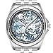 Produktbild Personalisierte Herrenuhr Fashion Wasserdicht Armbanduhr Diamond_682 Japanische Blau & Weiß Garten Seide Print