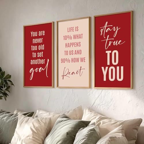 Image of kotart - Motivational Wall Decor Paintings| Painting for wall Hanging | Quotes Wall Decor Paintings | Motivational Quotes Poster With Frame | Wall Hanging Painting For Office Living Room Bedroom Set of 3 (13x25 inch, E)