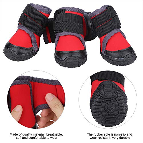 Chiens Bottes Nonslip Imperméable Sports de Plein Air Chaussures Chien À La Mode Pet Chiot Escalade Running Hunt Walk Bottes d'escalade pour （45Rouge）