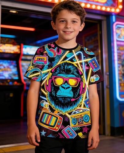 Image of uideazone Tshirts for Boys Kids Short Sleeve T-Shirt 3D Graphic Tee Shirts Tops Clothes 4-16 Years