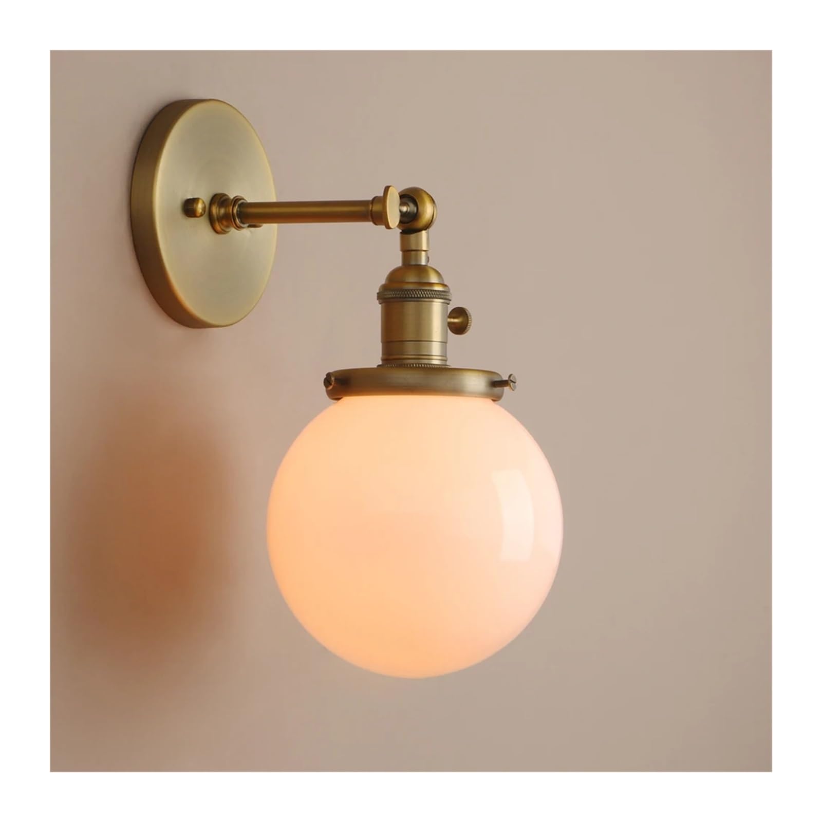 CWCQGH Wall Sconces, V-intage Wall Lamp Milk White Glass Sconce Wall Light Loft Classical Luminaire E27 Bedroom Bedside Light Christmas Decor,B