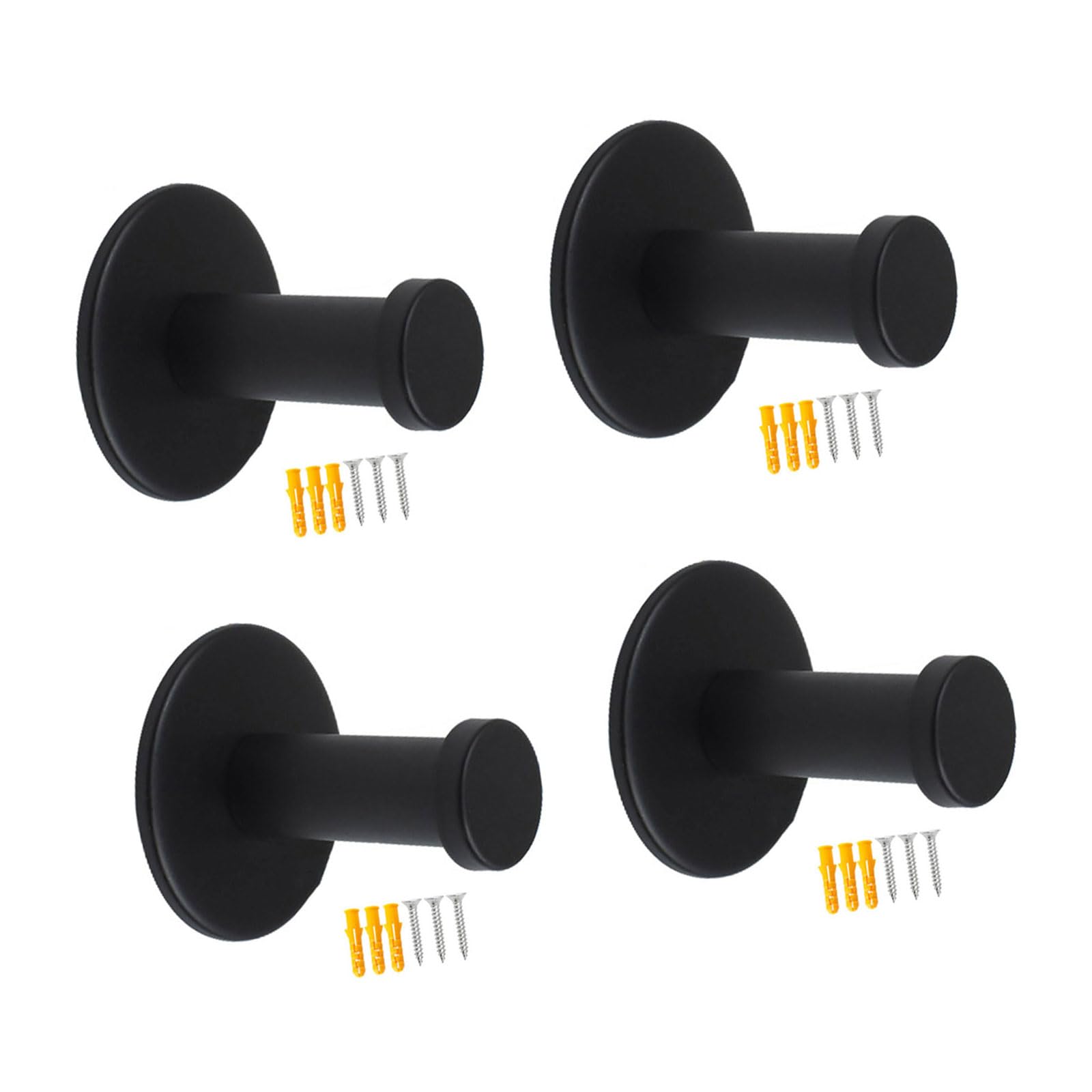 4 Pcs Metal Coat Hooks Wall Mounted Towel Hanger Single Hook Stainless Steel Wall Hanger Metal Coat Hardware Towel Hat Garment Hardware