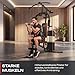 Kraftstation für zuhause, Multifunktion Fitnessstation, Bauchtrainer, Home Gym, 60 kg Gewichte, Butterfly, Beinstrecker, Latzugstange, Bizepscurl, Ganzkörpertraining, Multigym, HGX50