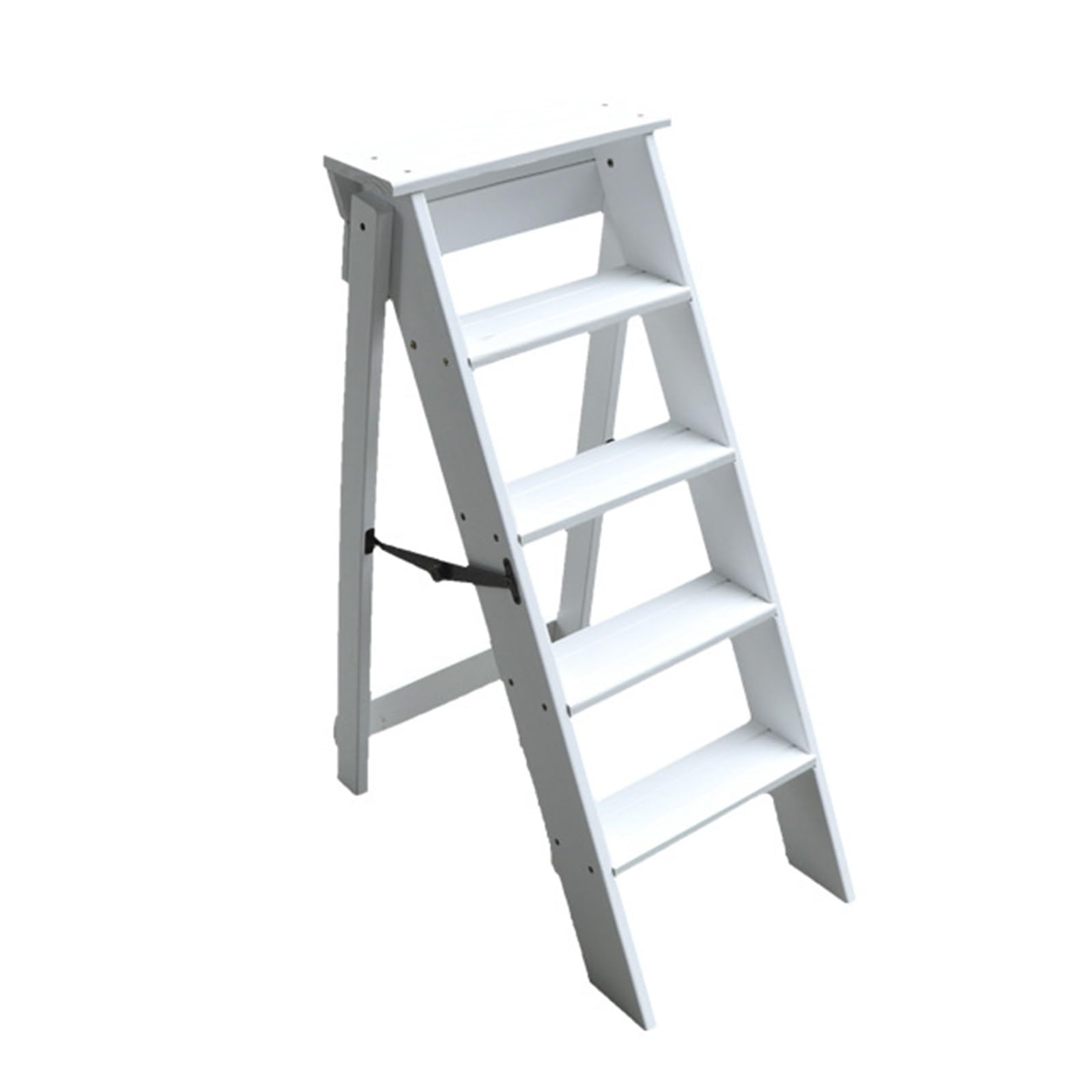 Escalera plegable de 5 escalones, antideslizante, portátil, para cocina y uso doméstico, taburete resistente para un acceso seguro