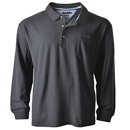 Polo de larga manga en tallas grandes Redfield gris , 2xl-8xl:8xl