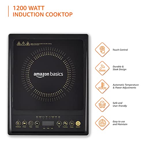 AmazonBasics 1200 Watt Induction CooktopDigital Display 6 preset