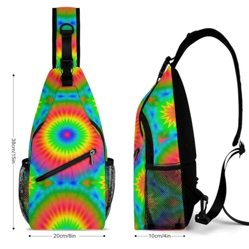 Fashion Traveling Running Casual Chest Bag, Dress Decor Sling Backpack, Shoulder Bag Casual Day Pack Tie Dye2