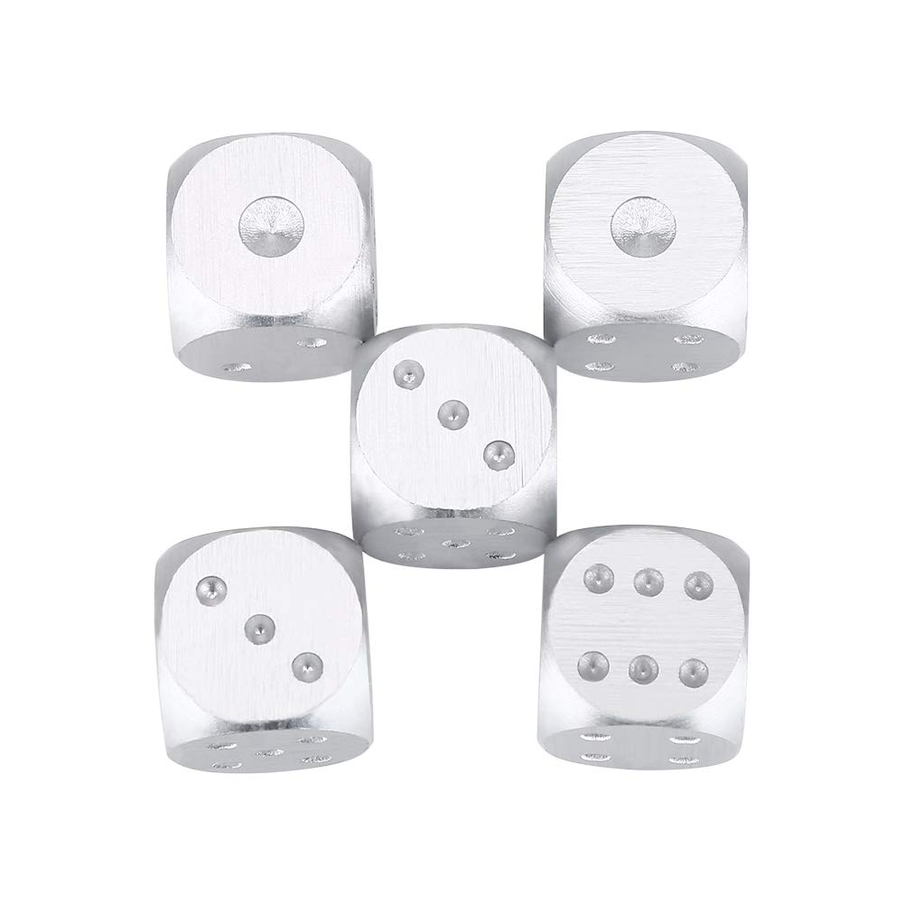 Jeu de Table en Alliage d'aluminium, 5 Pièces, Jeu de Poker, Jeu de Dés avec Boîte de Rangement (Carré)