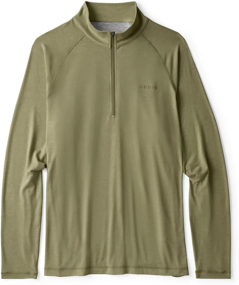 Orvis Men’s DriCast 1/4 Zip Sun Protection Shirt Lightweight Breathable Quick Dry