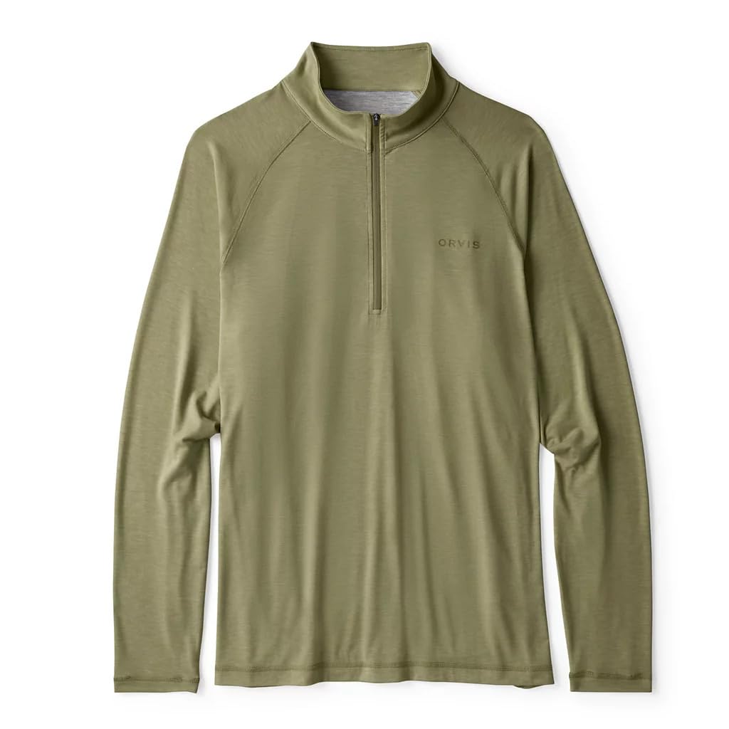 Orvis Men's DriCast 1/4 Zip Sun Protection Shirt Lightweight Breathable Quick Dry