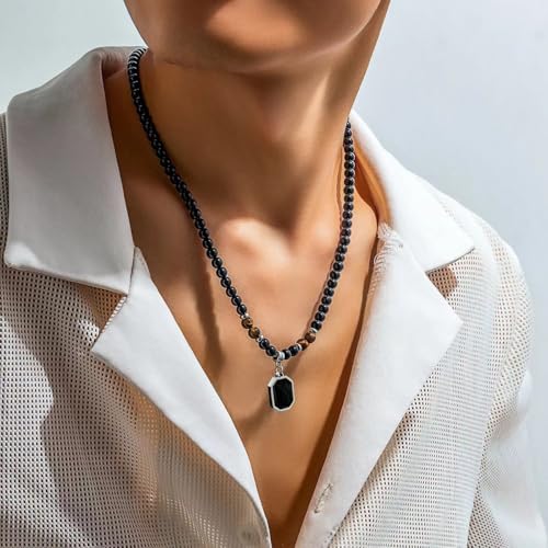 Image of SALTY ALPHA Anti Tarnish Stainless Steel Locket Neck Chain for Men | Stylish Pendant Necklace | Jewellery Accessories for Boys | Minimal Jewelry | Gifts for Boyfriend & Husband | Gift for Diwali, Christmas, Marriage, Birthday, Rakhi