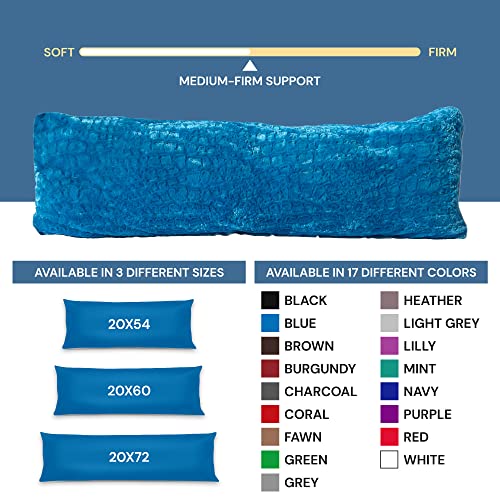 Pillowtex Plush Body Pillow ( 20X54 Blue) #TOP2