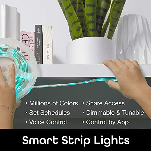 Image of Geeni Smart LED Strip Lights, RGBWW Color Changing, Weatherproof, 9.8 ft. | Timer & scenes, dimmable, tunable white, works with Alexa & Google Home