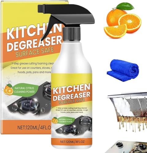 Kitchen Degreasing Foam Cleaner Kitchen Cleaner Spray Degreaser Stubborn Stains Cleaner All Purpose Bubble Cleaner Foam Spray for Range Hood Oven Pots (1)