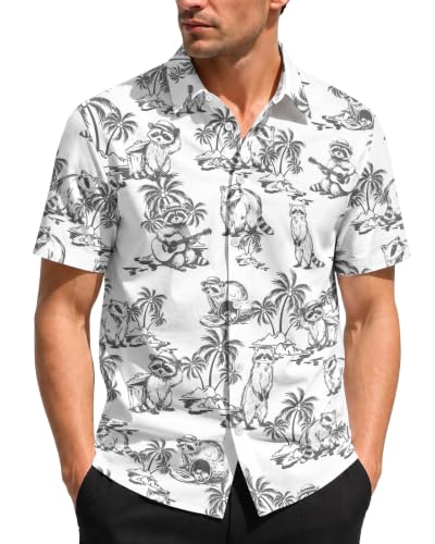 Image of 99TIMORO Horror Movie Men's Halloween Button Down Shirts Short Sleeve Top