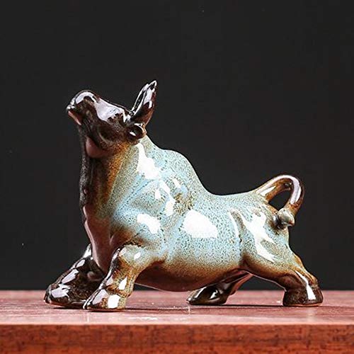 Artisanat Céramique de Prestige : Figurine de Taureau Ornement Feng Shui D