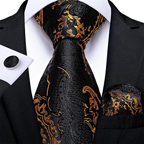Corbata negra de seda para hombre 8cm miniatura 3