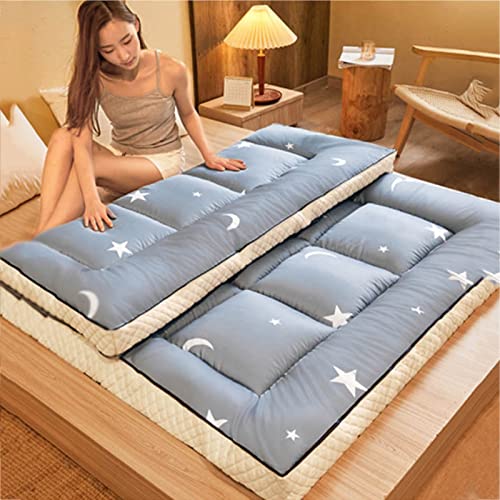 YIbing Futon matras, super Japanse vloermatras, 10 cm vouwen dikker Tatami vloermat draagbaar, camping matras slaapmat vloer lounge bank, matrassen futon, E6,150 x 200 cm - Afbeelding 3