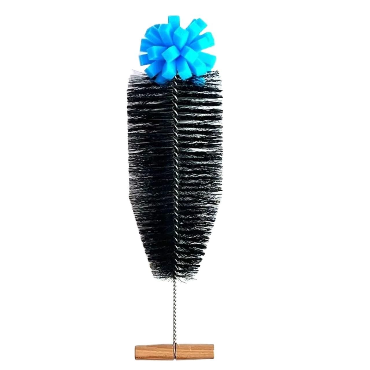 Bottle Brush Flexible Long Handle Bottle Brush Cleaning Tool Sponge Cups(Blue)