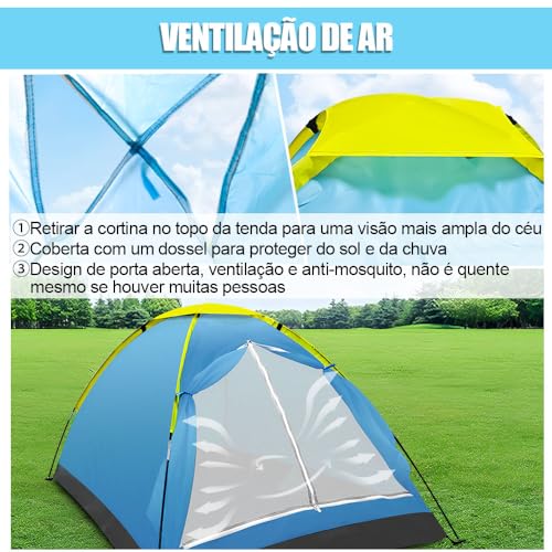 Barraca de Camping, 205 * 145 * 105cm, Barraca, Barraca de Camping 3/4 Pessoas Impermeavel, para 3 a