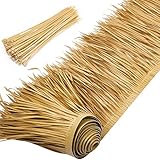 Yilloog Palm Thatch Roll Palm Thatch Runner Roll Mexican Style Straw Roof Panels Tiki Hut Palapa Straw Roofs Duck Blind Grass for Tiki Bar Hut Garden Patio(8 M/ 26.3 ft,Yellow Brown)