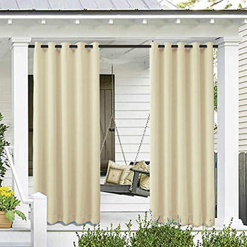 SK Studio 1 Stück Outdoor Vorhänge Aussenvorhang Garten Verdunkelung Outdoor Gardinen Blickdicht Winddicht Wasserabweisend Sichtschutz Sonnenschutz UVschutz – Bild 3