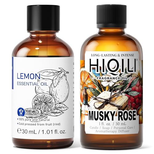 Aceite Esencial Limón y Fragancia Musky Rose 30ML cada uno