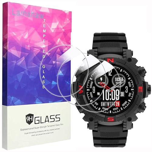 Lamshaw Compatible for Armitron Sync Screen Protector, [3 Pack] 9H Tempered Glass Screen Protector Film Compatible for Armitron Connect Sync Smartwatch (3 Pack)