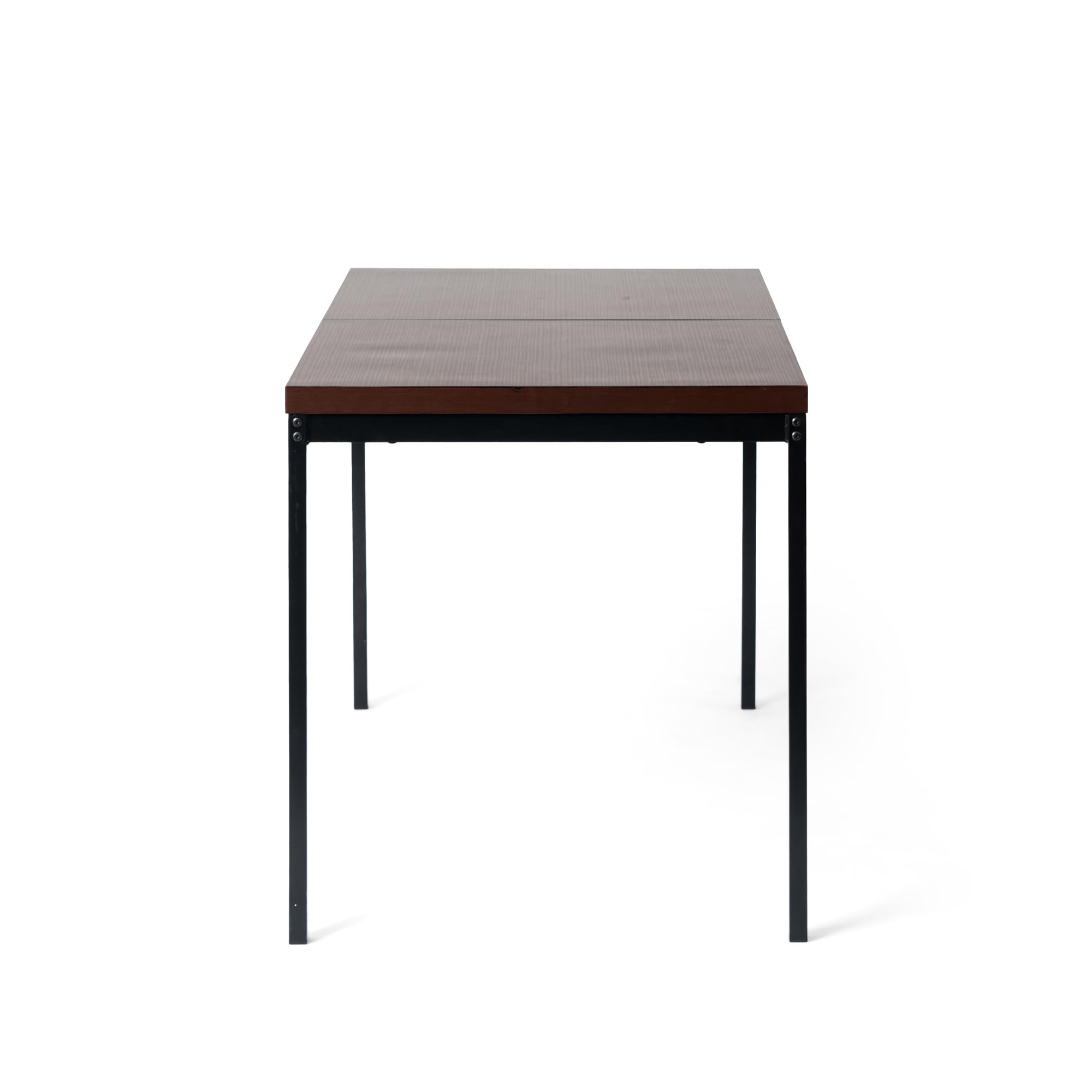 FurnitureR Tables de Conférence Rectangulaires en Brune, pour 4 à 6 Personnes, Plateau en Bois Epais avec Structure Métallique, pour Formations, Réunions, Conférences, 120x70x75cm