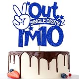 Picture of Blue Glitter Out Single Digits I'm 10 Cake Topper, Double Digits 10, for Boys Girls 10th Birthday Decorations, Happy 10th Bithday Decorations