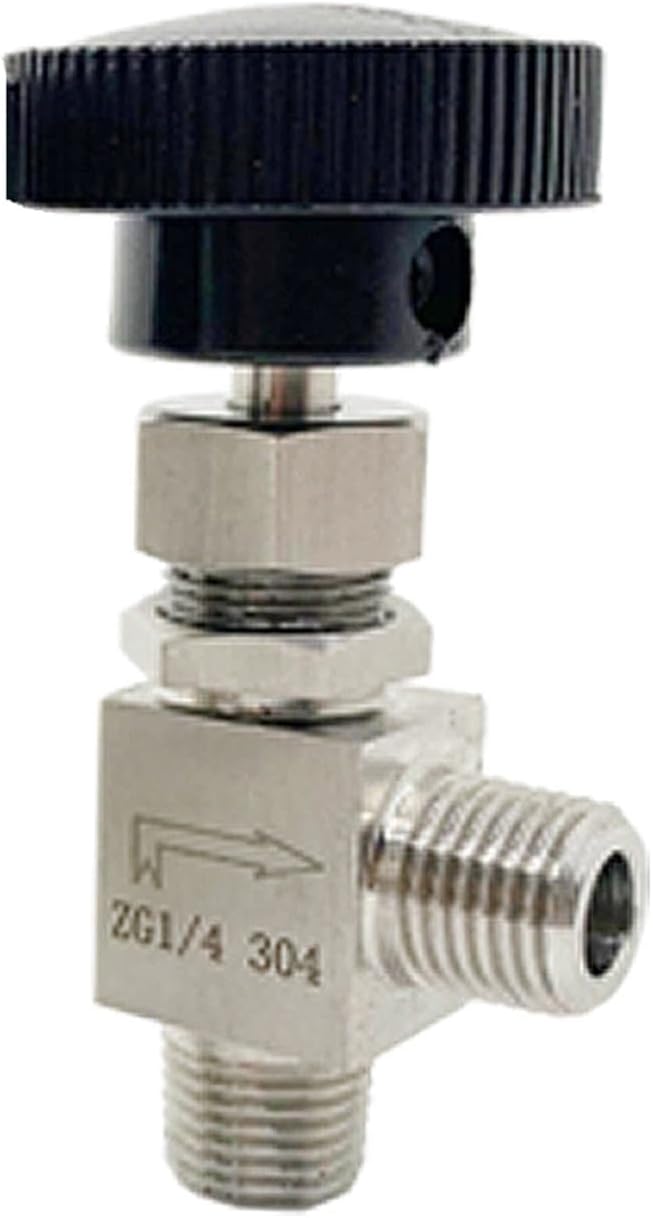 1Pcs/5Pcs 1/2" ZG Male Thread Stainless Steel 304 Valve Right Angle 90 Flow Control Valve for Water Air(1/8",2Pcs)