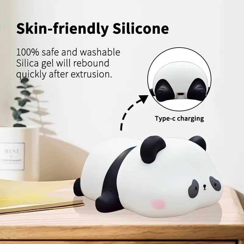 Image of LED Night Lights Touch Sensor, USB Rechargeable, 7-Color Changing Lamp for Kids' Room & Baby Gift | Night Light | (Sleeping-Panda)