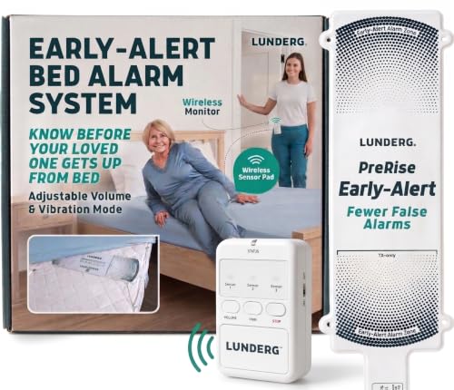 Lunderg Wireless Early Alert Bed Alarm System for Elderly & Fall Prevention