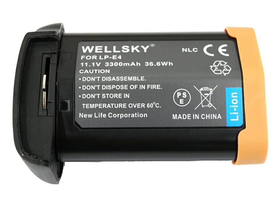 Canon EOS-1 D Mark IV + 充電器 LC-E4 Amazon | WELLSKY LP-E4 互換バッテリー 端子保護カバー付き