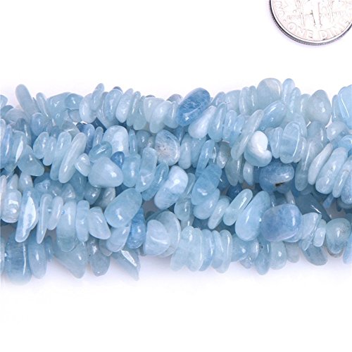 Image of 5-8mm Aquamarine Chips Natural Chip Stone Beads for Jewelry Making