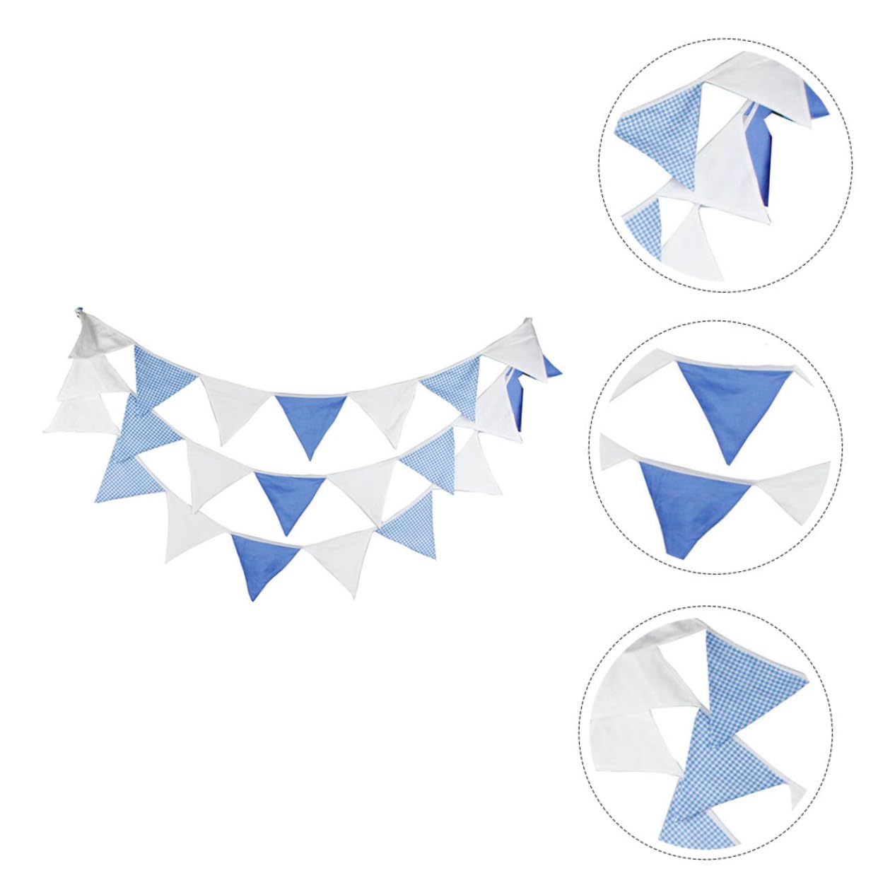 2stücke Baumwoll-dreiecksflaggen-girlande Blau Hochzeiten Geburtstagsfeiern Und Festivals Deko Für Kindergeburtstage Und Festliche Anlässe