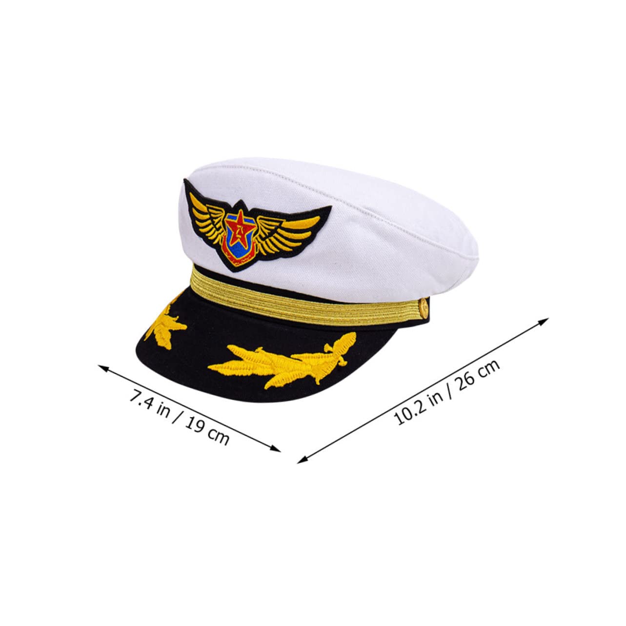 Gogogmee Boat Captain Hat Sailor Hat for Boys and Girls Birthday Party Gold Thread Embroidery for Boys Girls