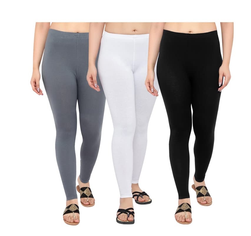 Image of NGT Super Cotton (Pack of 3) Ankle Length Leggings for Women and Girls.