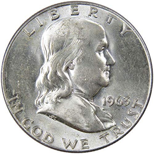 1963 D Franklin Half Dollar AU About Uncirculated 90% Silver...
